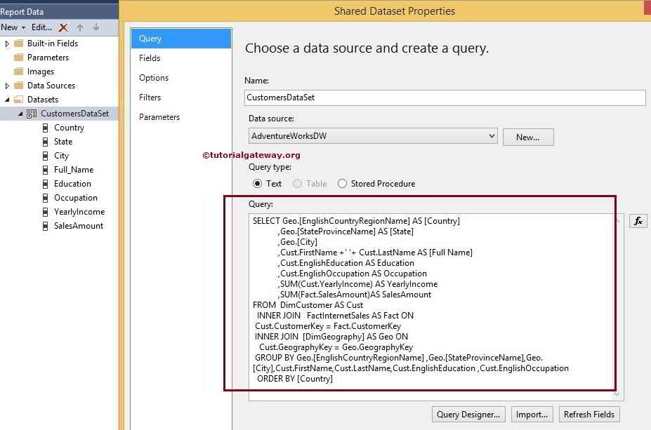 Drop Down List Parameters in SSRS