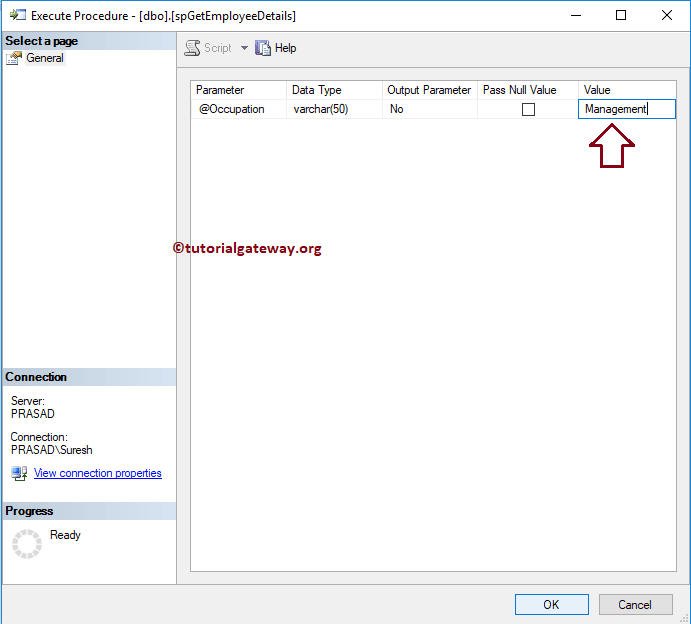Return Values in SQL Stored Procedure