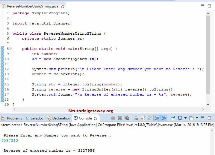 Program to Reverse a Number in Java