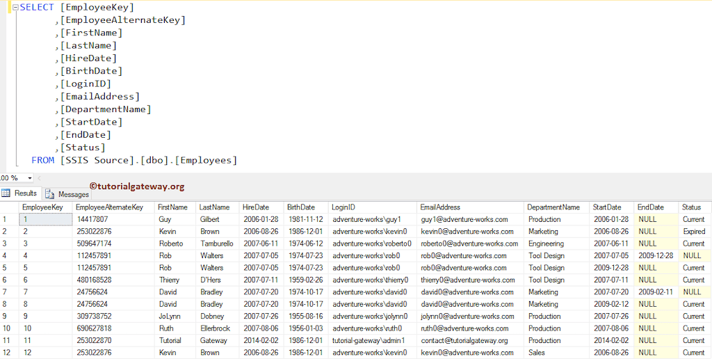 SSIS Slowly Changing Dimension Type 2