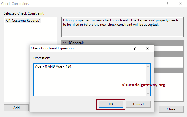 SQL Check Constraint