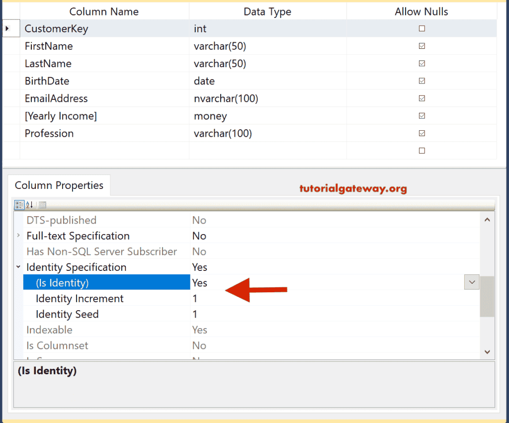 SQL Create Table Statement
