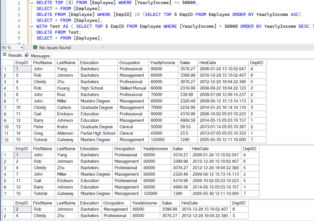 SQL DELETE Statement