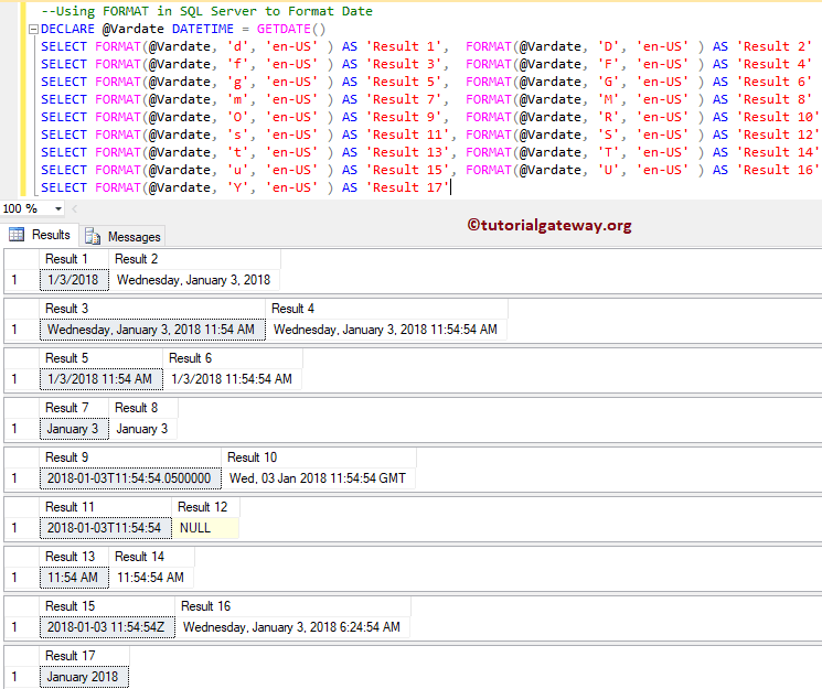 SQL Format Function