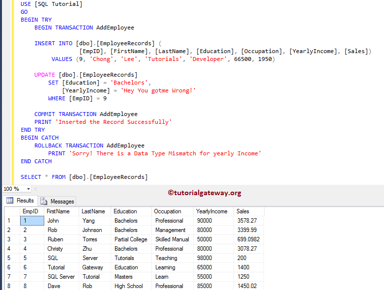 What is SQL Transaction with examples