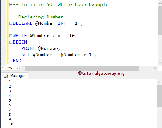 SQL While Loop