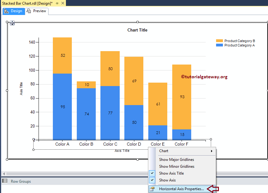 Stacked Bar Chart in SSRS