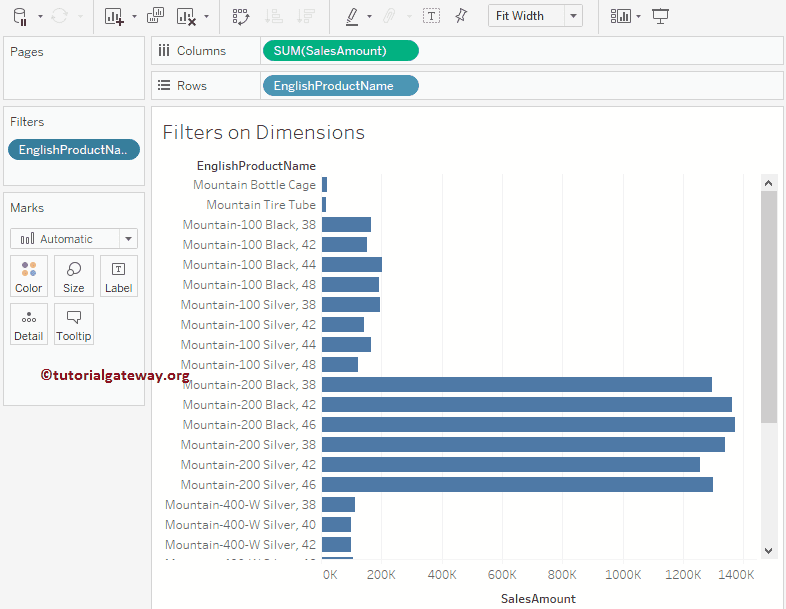 Tableau Filters on Dimensions