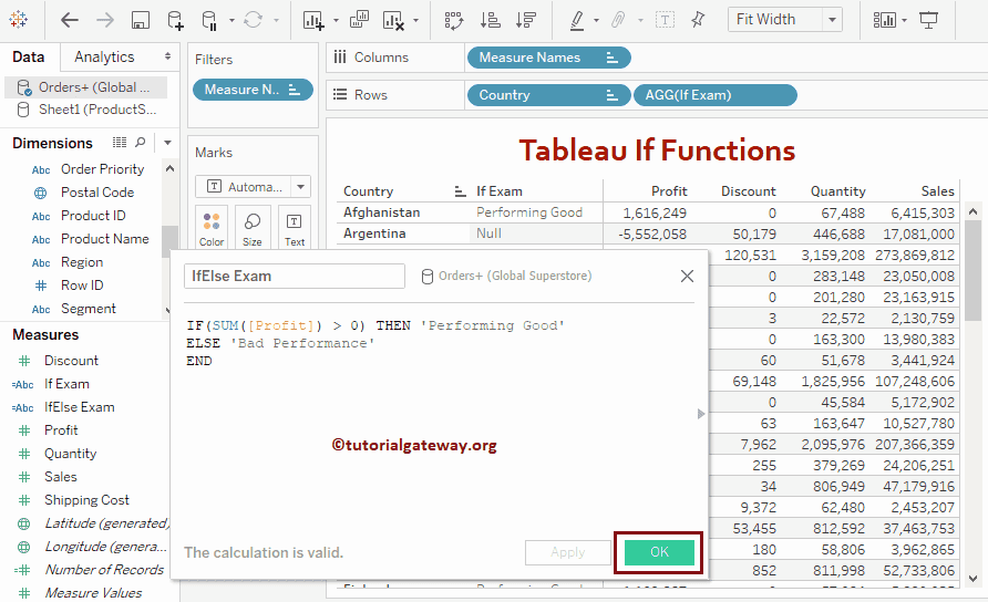 Tableau If Function