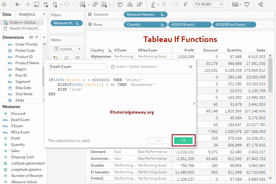 Tableau If Function