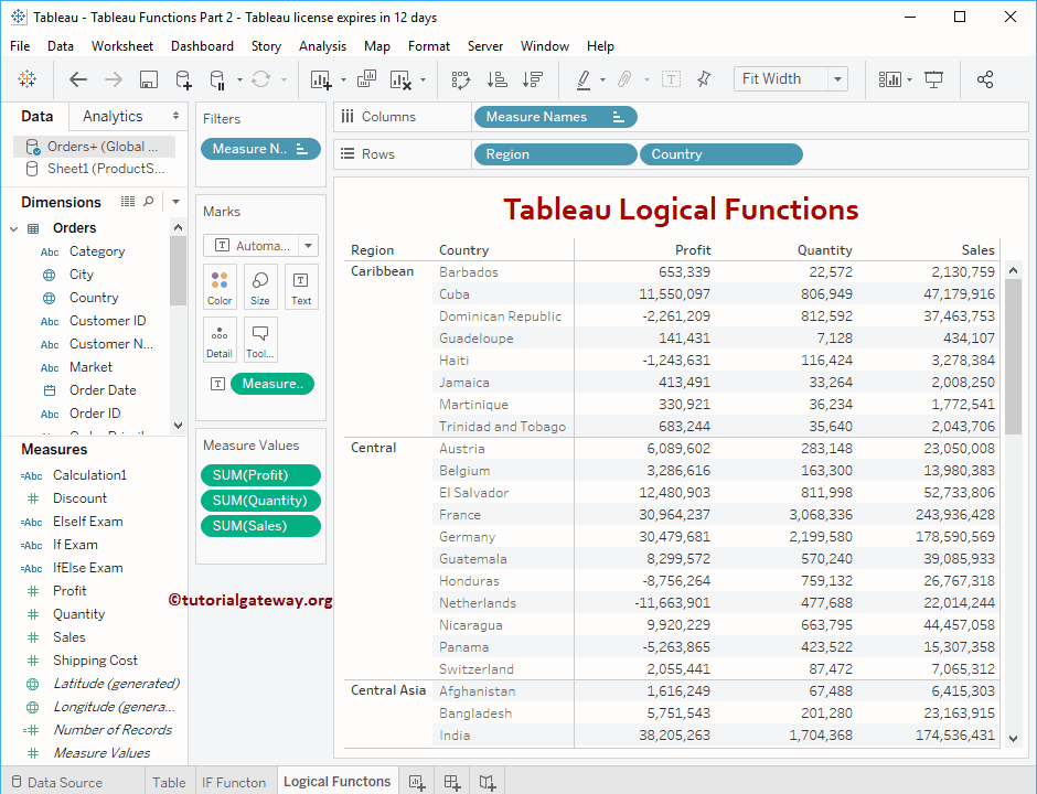 Tableau Logical Functions LaptrinhX
