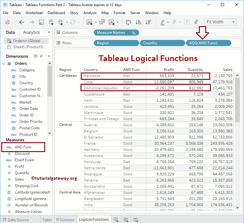 Tableau Logical Functions