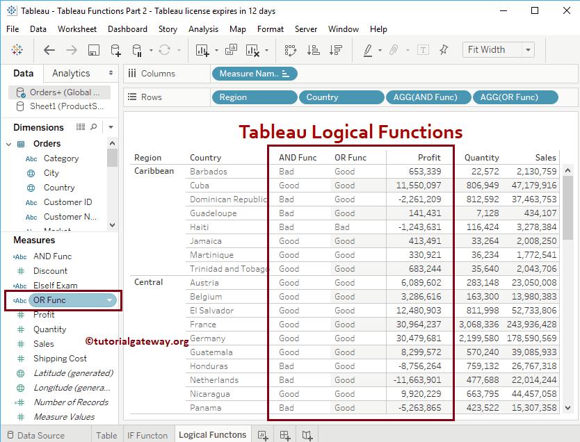 Tableau Logical Functions LaptrinhX
