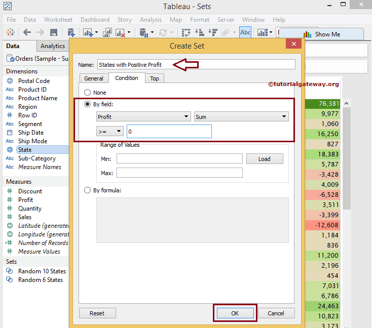 How to Create Tableau Set