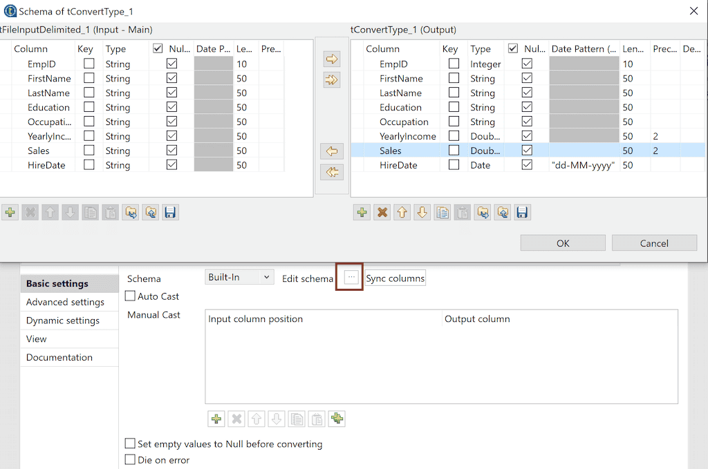 Talend Datatype Conversion