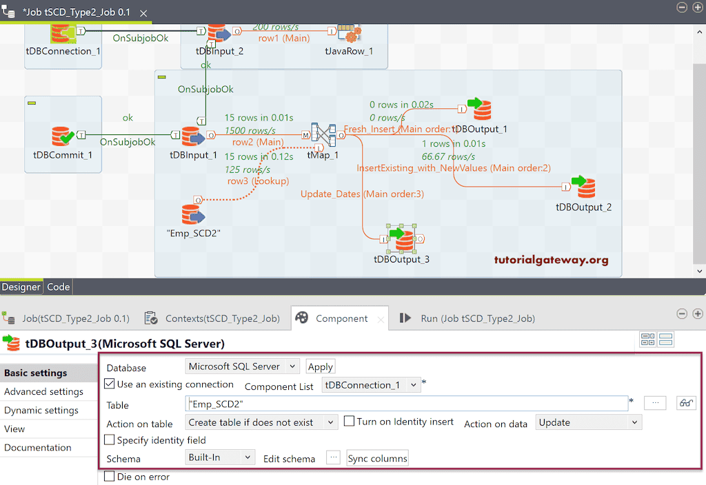 Talend SCD Type 2 Manual