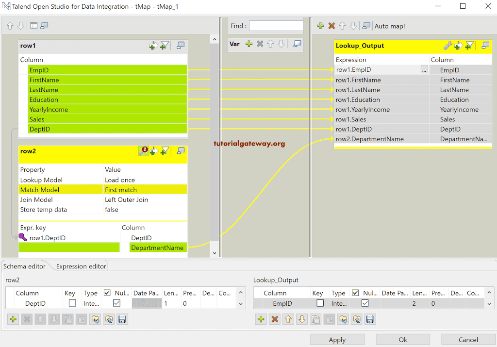 Talend tMap Lookup