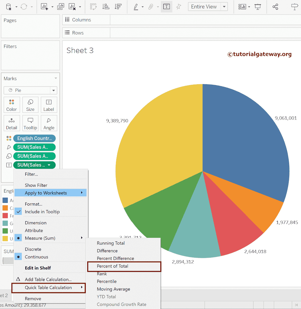 Calculate Percentage of Total in Tableau