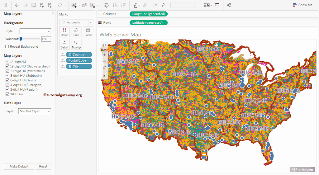 WMS Server Map as a Background Map in Tableau LaptrinhX