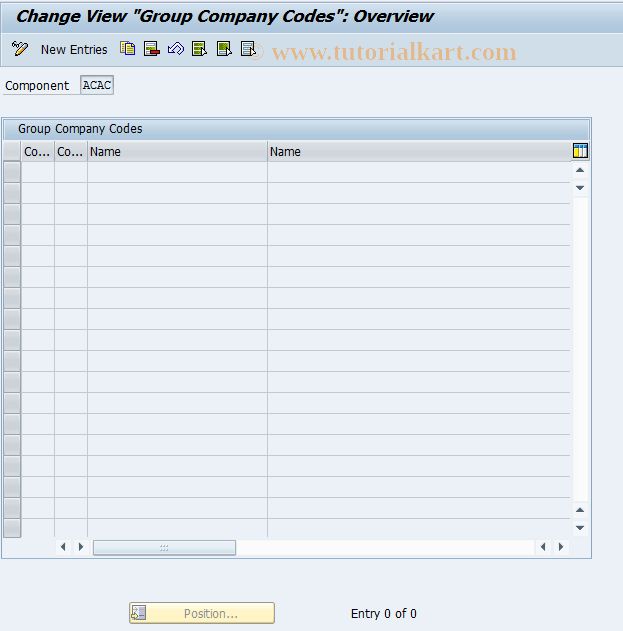 0FILA008_1 SAP Tcode Assign Company Code/Grouping Key Transaction Code