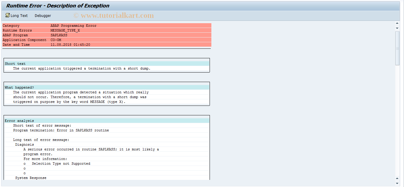 ACTL SAP Tcode INTERNAL Work List Transaction Code