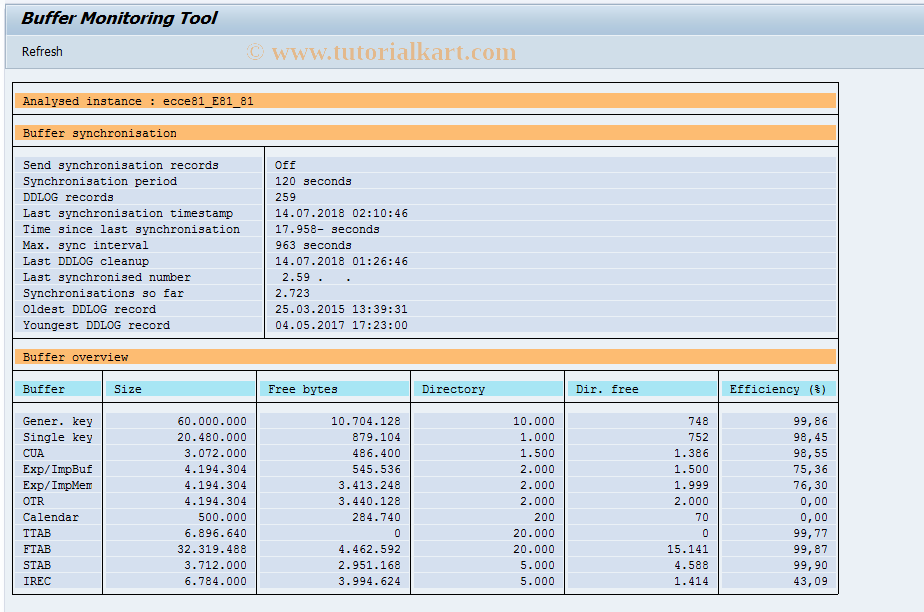 AL12 SAP Tcode Display Table Buffer (Exp. Session) Transaction Code