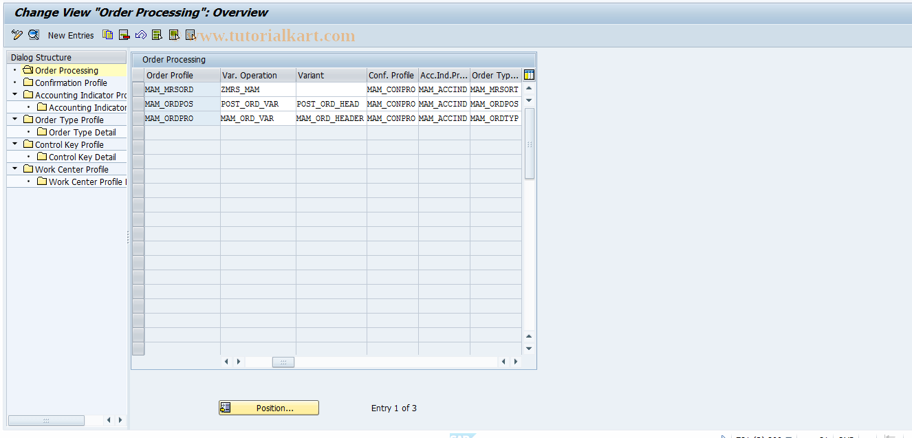 ALM_ME_ORDER SAP Tcode Order Processing Profile Transaction Code