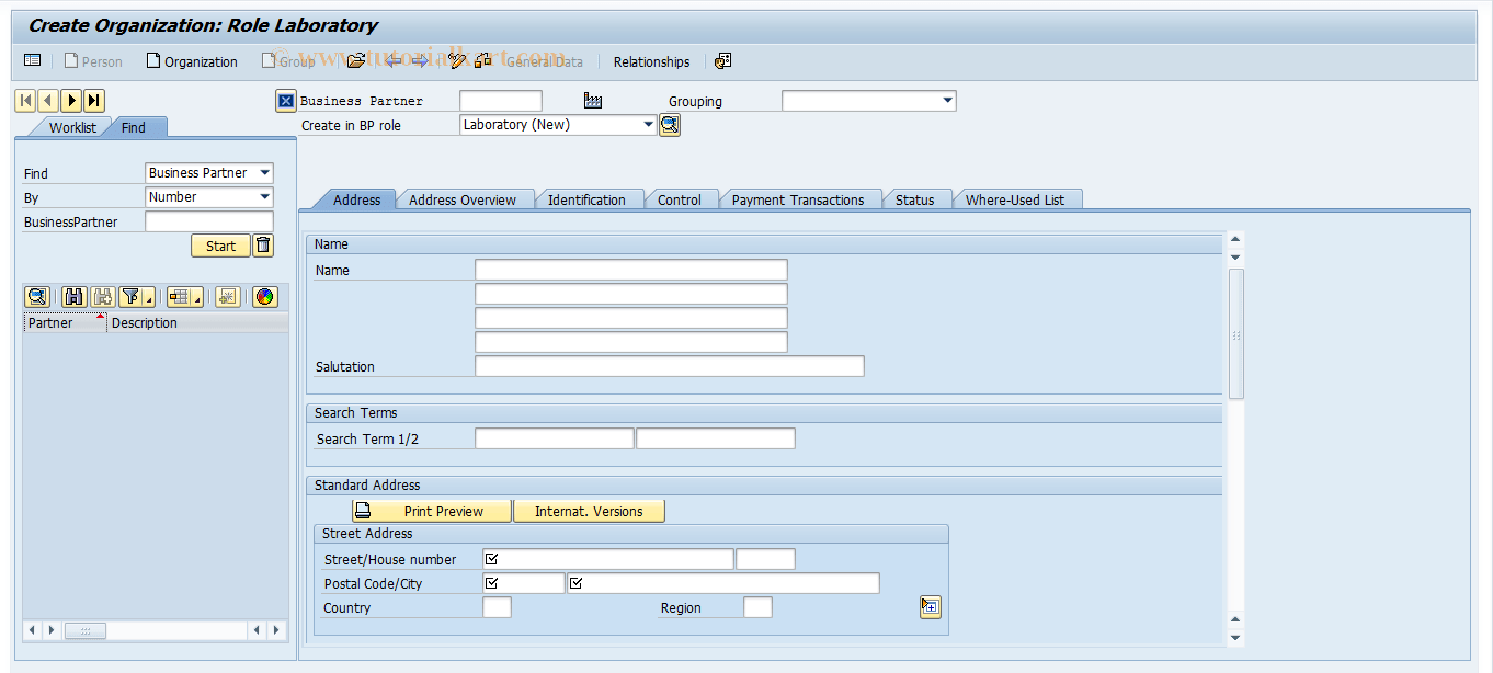 CBIHT6 SAP Tcode RFC EHSBP41 Create Laboratory Transaction Code