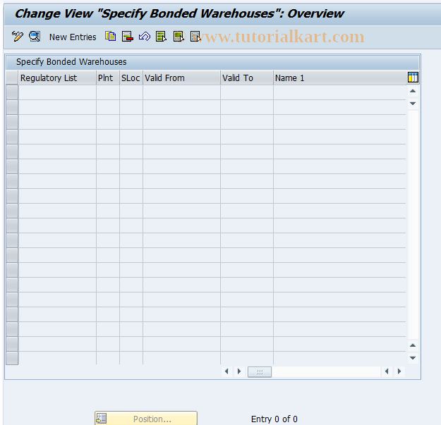 CBRC04 SAP Tcode Bonded Warehouse Transaction Code