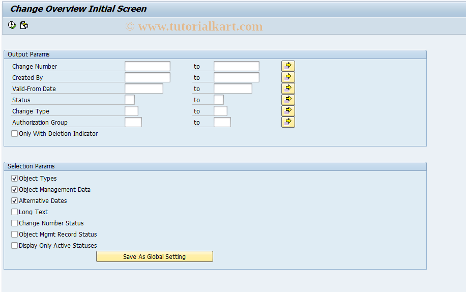 CC05 SAP Tcode Change overview Transaction Code
