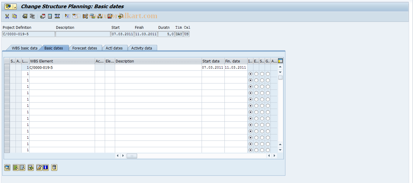 CJ20 SAP Tcode Structure planning Transaction Code