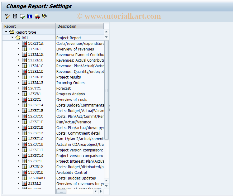 CJE2 SAP Tcode Change Hierarchy Report Transaction Code