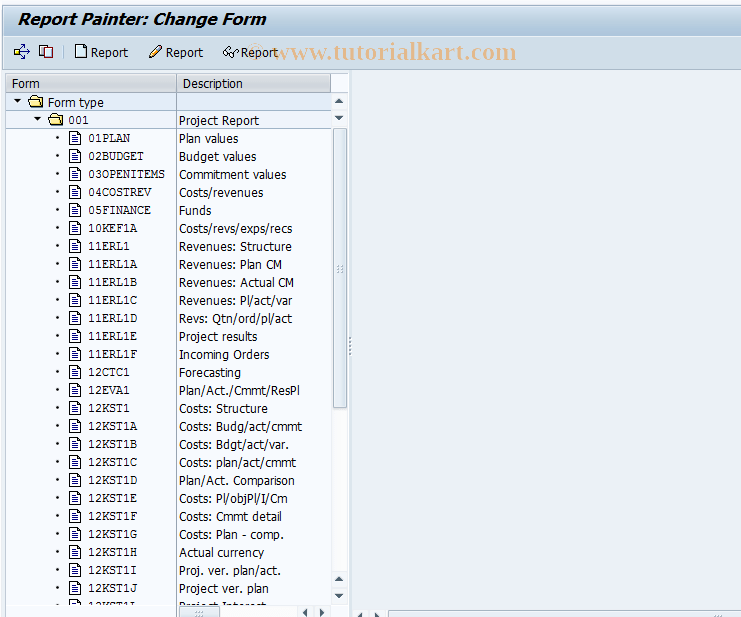 CJE5 SAP Tcode Change Project Report Layout Transaction Code