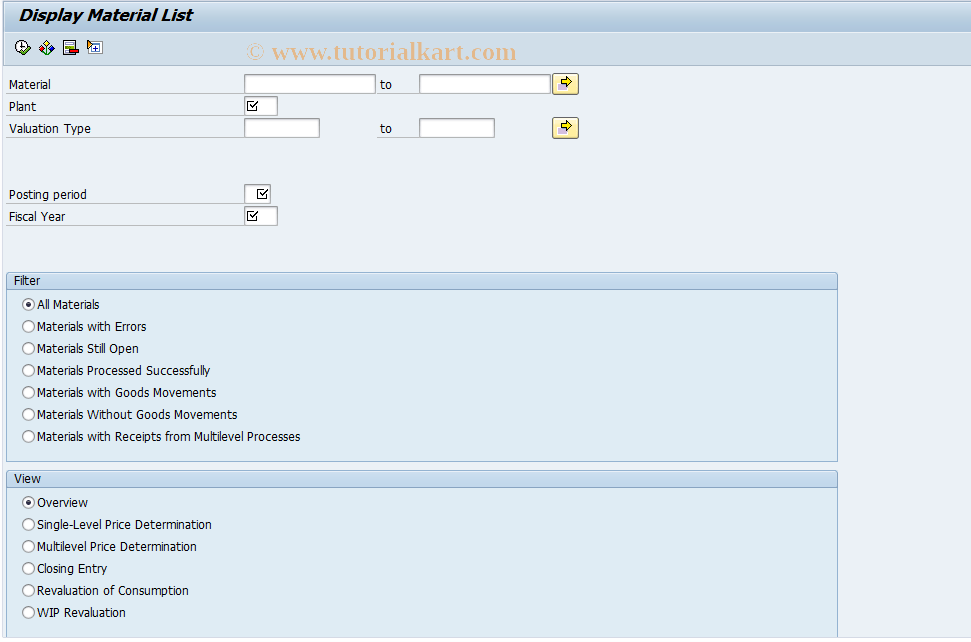 CKMLMAT SAP Tcode Display Material List Transaction Code