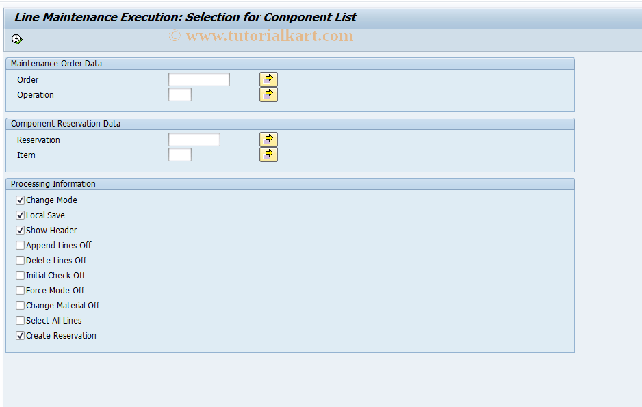 CLIST SAP Tcode Configuration Control Component List Transaction Code