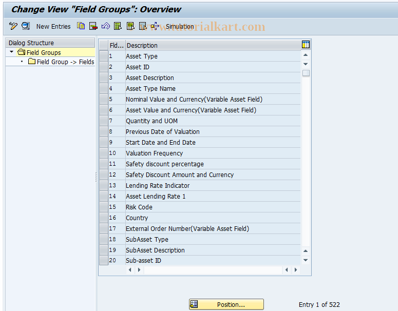 CMS_CUS_BDT_002 SAP Tcode CMS Control Field Groups Transaction Code