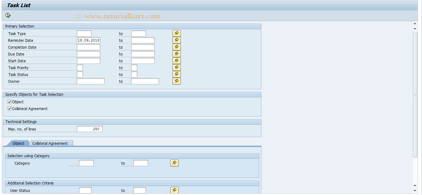 CMS_REP_TSK_LIST_01 SAP Tcode Task List Transaction Code