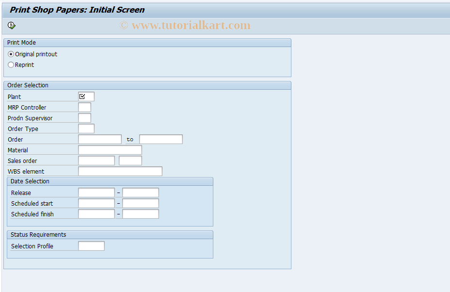 CO04 SAP Tcode Print Production Orders Transaction Code
