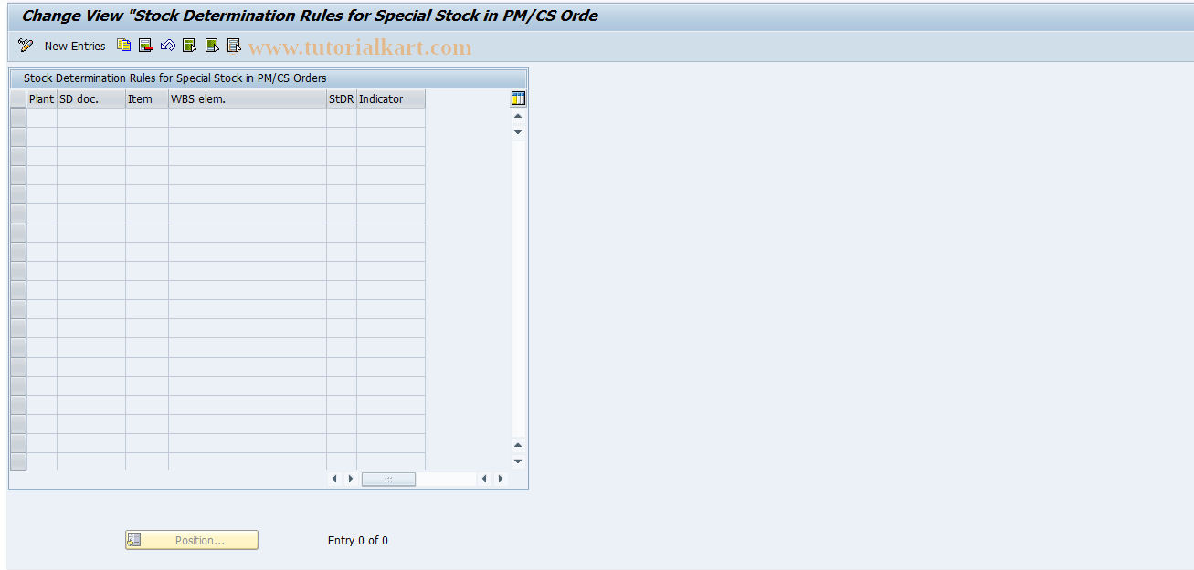 DI_PCS1 SAP Tcode Stock Determination Rules for Special Stock