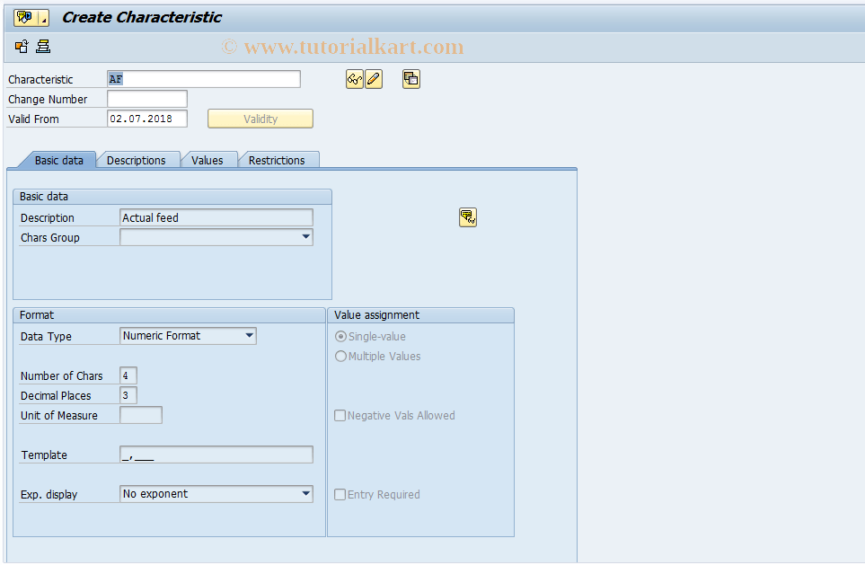 ECP_CT05 SAP Tcode Create Characteristics Transaction Code