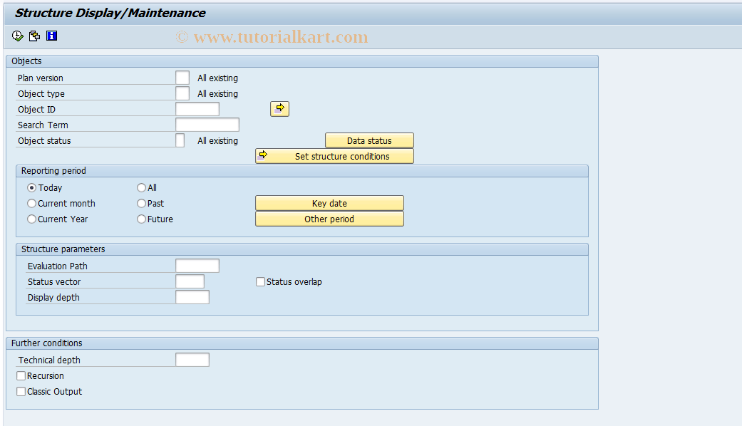 EHSSTRU00 SAP Tcode Existing objects Transaction Code