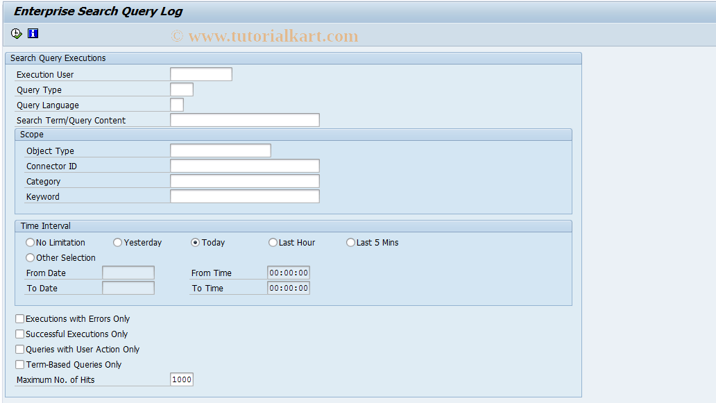 ESH_QUERY_LOG SAP Tcode Enterprise Search Query Log Transaction Code