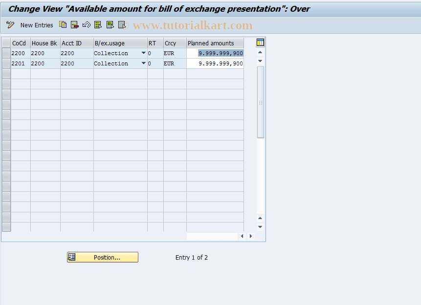 F.77 SAP Tcode C FI Maintain Table T045D Transaction Code