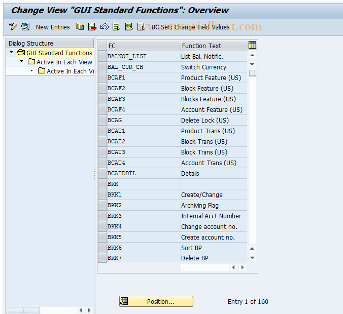 F9S8 SAP Tcode CA Control CUA Standard Functions Transaction Code