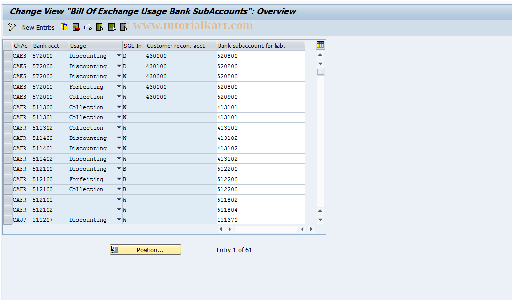 FBWR SAP Tcode C FI Maintain Table T045W Transaction Code