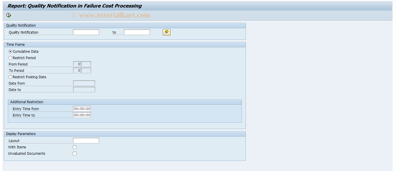 FCOREP_NOTIF SAP Tcode Quality Notification in FCO Transaction Code