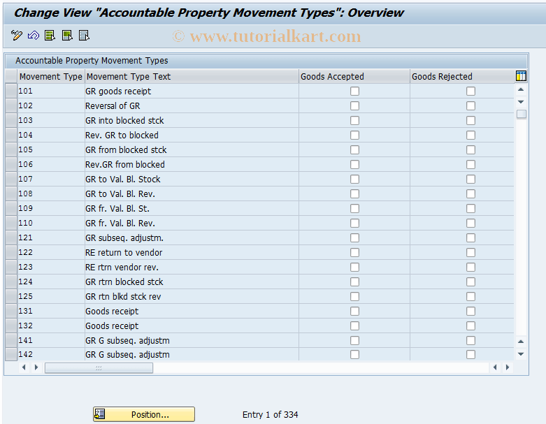 FMFGAPMT SAP Tcode Accountable Property Movement Types Transaction Code