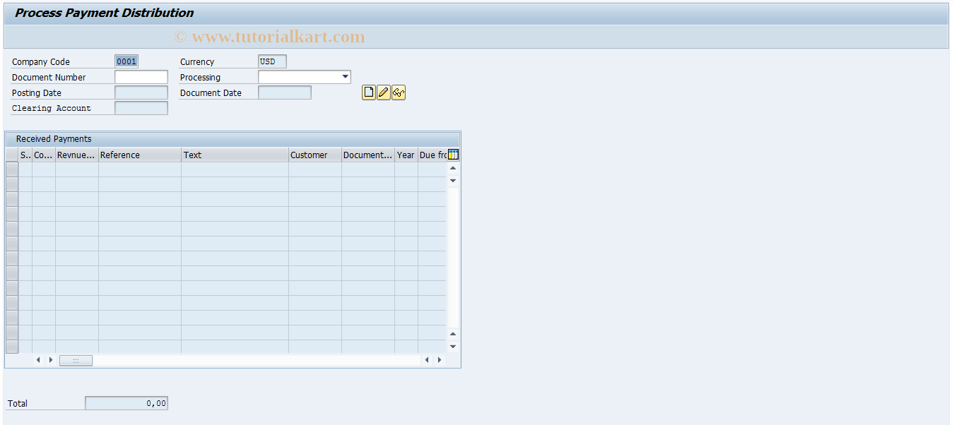 FMPAYD SAP Tcode Process Payment Distribution Transaction Code