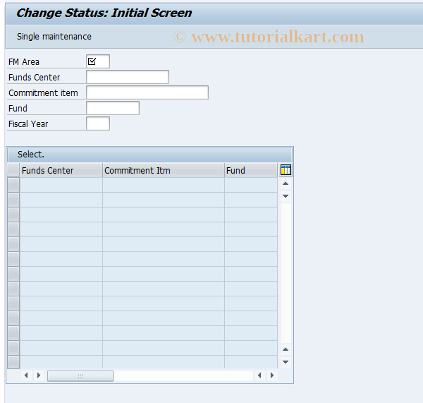 FMSU SAP Tcode Change Status Assignment Transaction Code