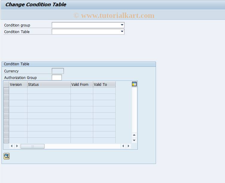 FNCOT_CHNG SAP Tcode Change Condition Table Transaction Code